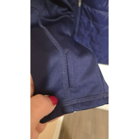 Champion Jacket Quarter Zip Womens Size XL Blue Thumb Holes Duo Dry Camp Hike - Picture 3 of 12